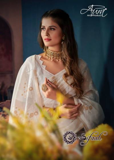 Sifaah By Aura Traditional Special White Festive Wear Saree Collection